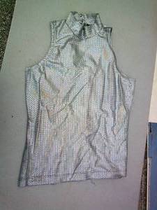 lot 117 image: Lot Of 8-Size Small Shiny Dance Tops, Snap Neck Closures