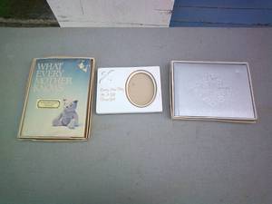 lot 120 image: Mixed Lot Of 3---1-Porcelian Photo Frame, 1-Mothers Book And 1-Silver Anniversary Book