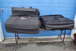 lot 128 image: Lot Of 4-Black Soft Sided Product Cases With Removeable Multi Slot Foam, Hand And Shoulder Straps. About 26 x 9 x 16