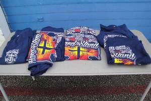 lot 175 image: 10- Medium-Navy Tee Shirts- NOTE Mixed  Styles, Yours will Vary, Photos Are Examples Only, NOTE 10-X Money