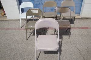 lot 205 image: Lot Of 6-Folding Metal Chairs