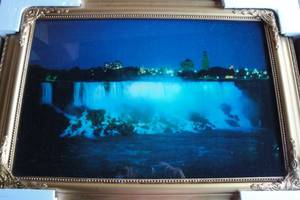 lot 127 image: 2-FIRST-Sound And Motion Waterfall Framed Picture With Inline OnOff Switch And Volume Control On Side Of Frame, 26 x 18