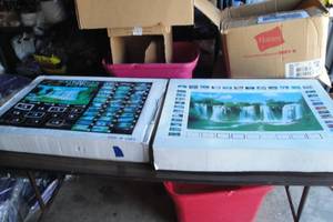 lot 133 image: 2-FIRST-Sound And Motion Waterfall Framed Picture With Inline OnOff Switch And Volume Control On Side Of Frame, 26 x 18