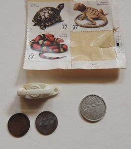 lot 699 image: STAMPS 37CENT QTY3,  2 PENNIES - 1934,  2004 PHONE CHARM,  ST. PIERRE MIGUELON FRANC 1994