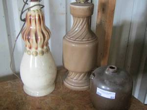 lot 85 image: table lamps qty 2 no shades- vase