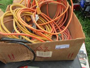 lot 117 image: Milwaukee drill, box of extension cords