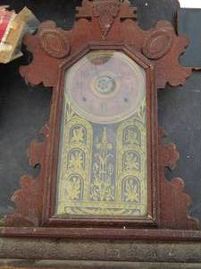 lot 137 image: wooden hanging clock