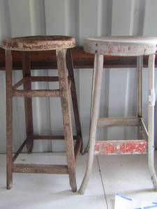 lot 241 image: 2 metal bar stools