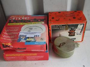 lot 251 image: family guard smoke detectors qty 2, chalk tape plus