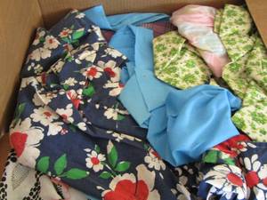 lot 482 image: quilt materials large box full