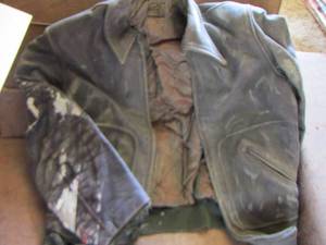 lot 501 image: front jarter horse hide jacket unknown size needs cleaned n repaired