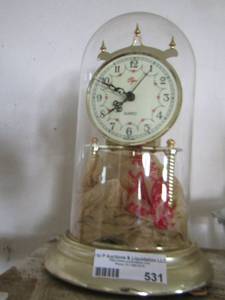 lot 531 image: Elgin clock with glass dome