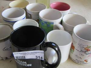 lot 314 image: lot of various coffee mugs
