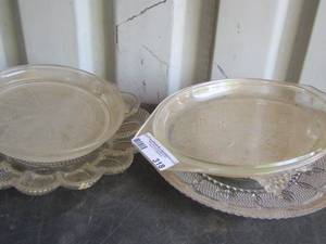 lot 318 image: egg plate, oval trey, round glass platters and more