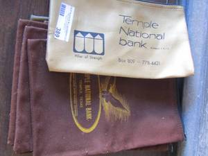 lot 389 image: temple national bank money bags qty 7