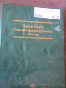 lot 408 image: fifty state 1999-2008 collectors quarter book 54 slots
