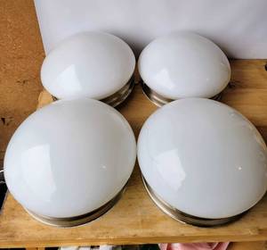 lot 42 image: DOME GLASS CEILING LIGHT FIXTURE (X - MONEY)