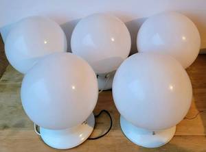 lot 96 image: LOT OF 5 SMALL GLASS DOME LIGHT FIXTURES (X MONEY)