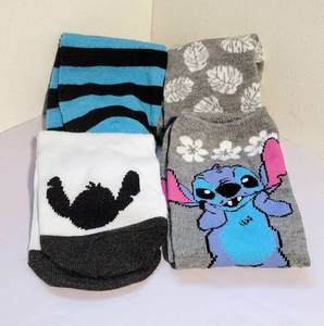 lot 101 image: LOT OF 4 VARIOUS LILO &amp STITCH ANKLE SOCKS