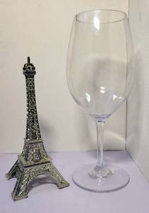 lot 124 image: EIFFEL TOWER FIGURE &amp WINE GLASS