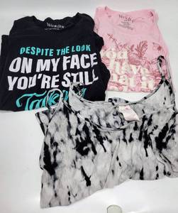 lot 250 image: 2 TEES & A TANK TOP ALL SIZE LARGE