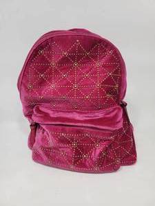 lot 273 image: PINK VELVET MINI BACKPACK OR PURSE