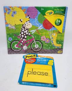 lot 399 image: CRAYOLA PUZZLE AND SIGHT WORD POST ITS - BOTH NEW