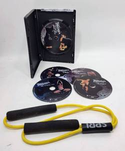 lot 396 image: SET OF INSANITY WORKOUT DVDS WITH RESISTANCE BAND