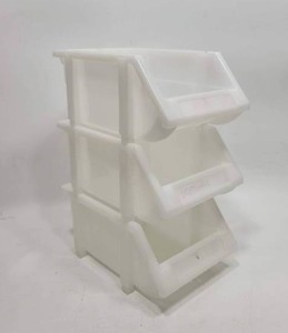 lot 308 image: 3 DESKTOP STACKABLE STORAGE BINS