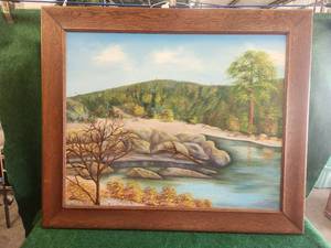 lot 101 image: Large framed painting