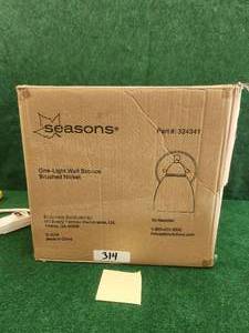 lot 314 image: Seasons brushed nickel wall sconce - 4