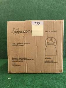 lot 330 image: Seasons brushed nickel wall sconce - 4