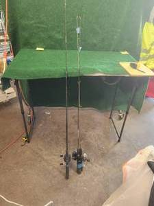 lot 227 image: Selection of 3 rod and reels - fishing poles