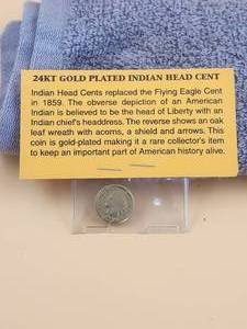 lot 84 image: 24kt gold plated Indian head cent