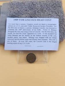 lot 134 image: 1909 Lincoln Head Cent - VDP cent