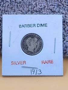 lot 179 image: 1913 Barber Dime silver - rare