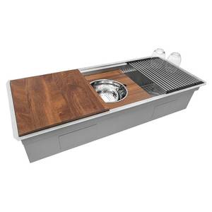 lot 185 image: Ruvati 16 gauge Stainless Steel Kitchen Sink - RVH8333 - 45 x 19 x 9 78
