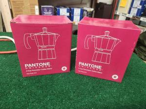 lot 278 image: Pantone 3 cup percolator coffee maker - Qty - 2 - Pink