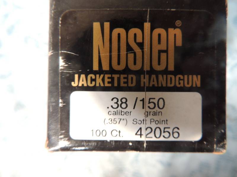 lot 1605 image: Nosler JH 38 cal 150g 100 ct....