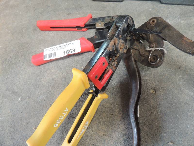 lot 1668 image: wire strippers x 3 and crimpers...