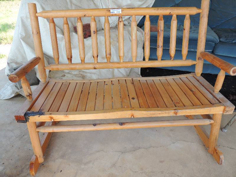 lot 1757 image: Pinewoods bench rocker...