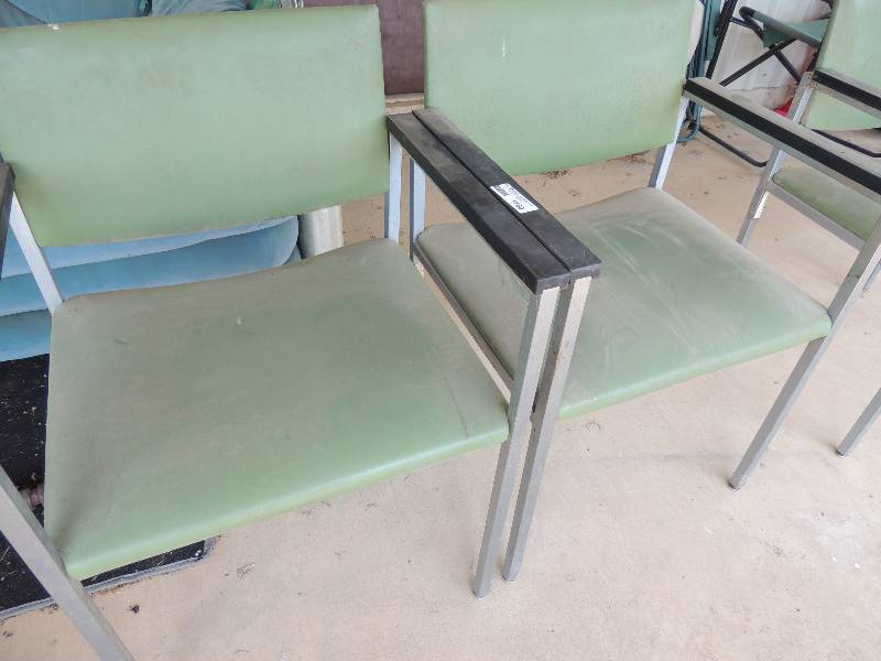 lot 1760 image: 2 pale green office chairs...