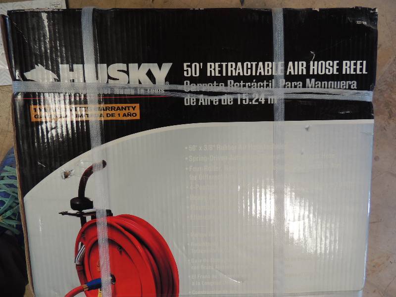 lot 1803 image: 50 ft retractable aire hose roll NEW IN BOX