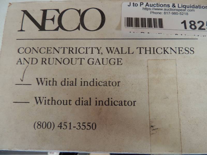 lot 1825 image: NECO concentricity wall thickness a...