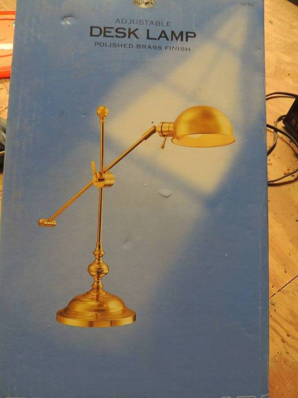 lot 746 image: Brass adjustable Desklamp...