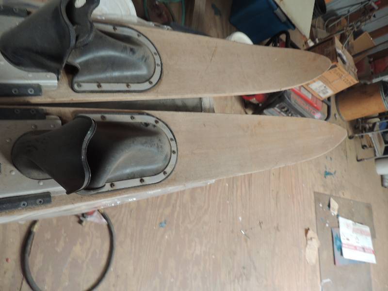 lot 743 image: Set of wooden water skis - vintage ...