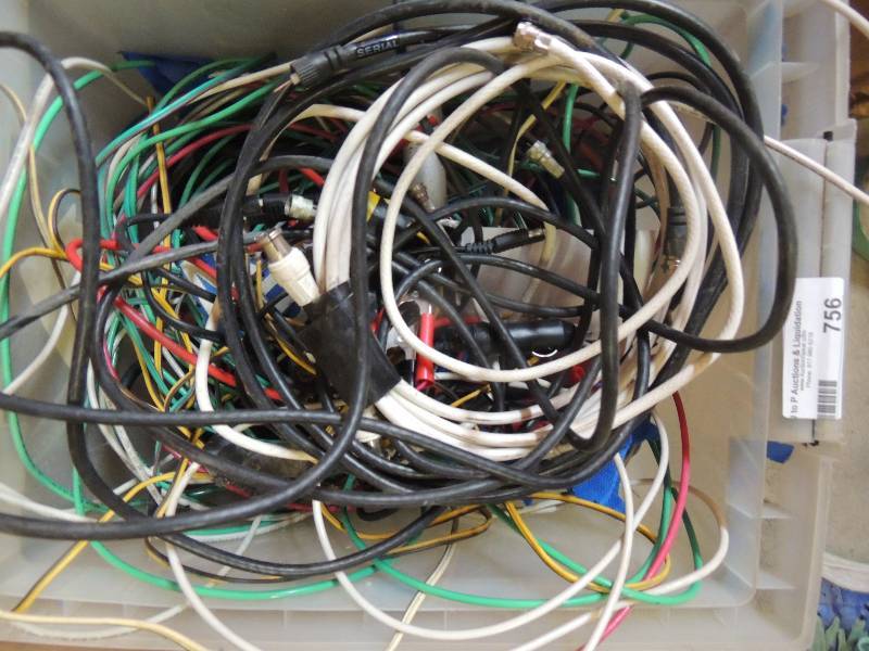 lot 756 image: Box of COAX cables and wires...