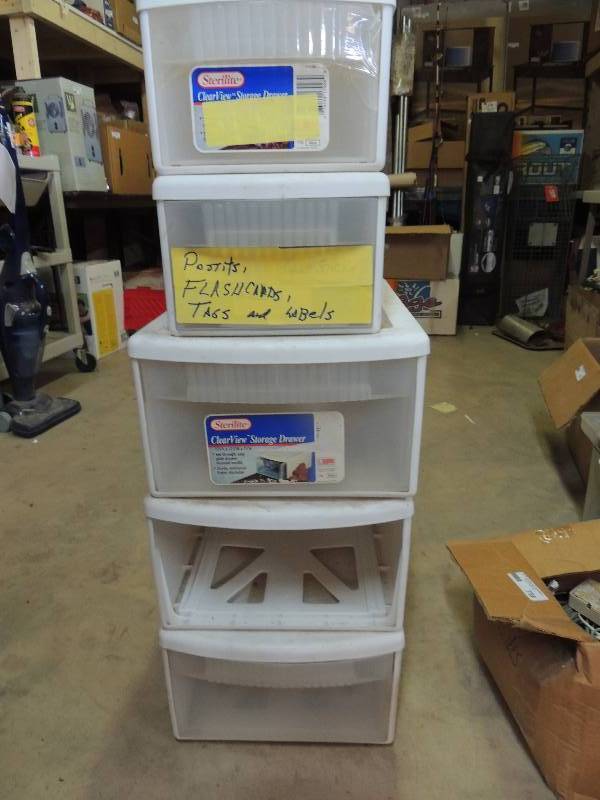 lot 775 image: 3 Big and 1 small Storage Bins x4...