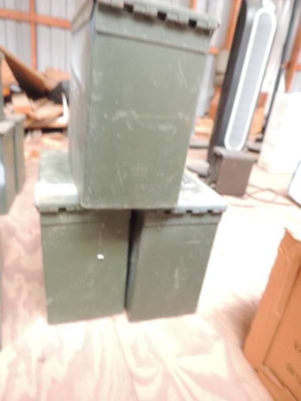lot 719 image: 3 empty metal ammo boxes...