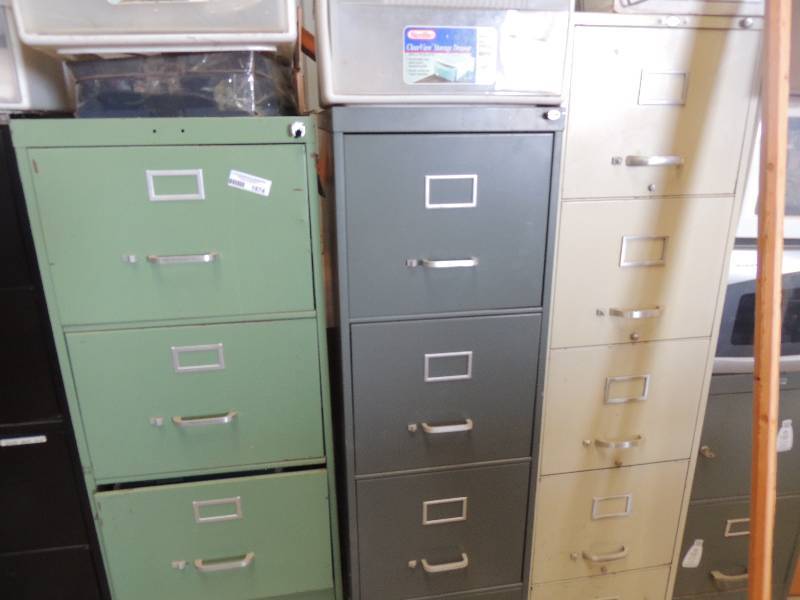 lot 1874 image: 2-4 DRAWER FILE CABINET and 1-5 dra...